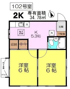 エクセレント21【1階】の間取り