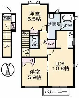 アルファ B棟【2階】の間取り