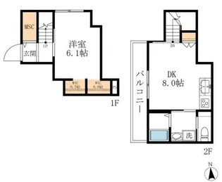 プチメゾン横山【2階】の間取り