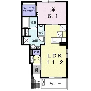 ビオーラ長田 B【1階】の間取り
