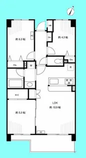 クレッセント西馬込【3階】の間取り