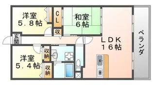 グレイスコート千里山【6階】の間取り