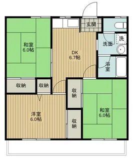 ビューハイツ上山【1階】の間取り