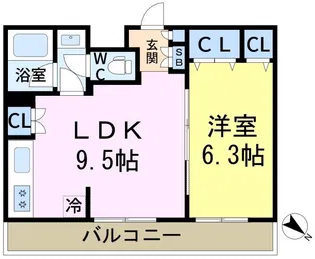 オクドテラス【3階】の間取り