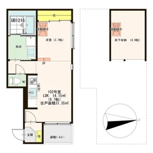 レーヌデプレ桃谷【1階】の間取り