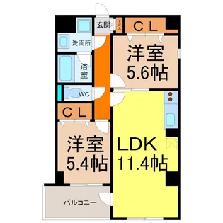 スリーウェイ金山【3階】の間取り
