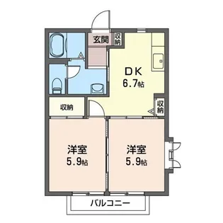 レジデンス梶山【2階】の間取り