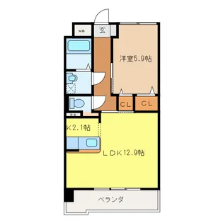 エスティII【1階】の間取り