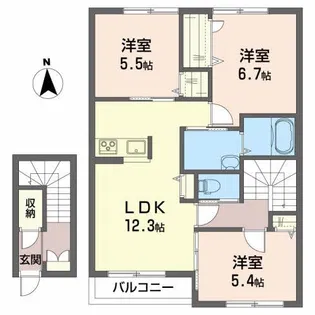 アルカンシエルIII【2階】の間取り