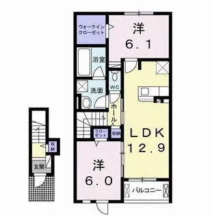 ポルト・ボヌール【2階】の間取り