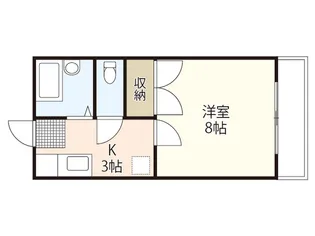 岡山県岡山市北区番町2【アパート】の間取り
