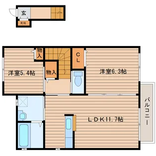 メゾン・カームニスB【2階】の間取り