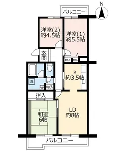 UR横尾【5階】の間取り