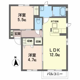 オレンジヒルズ成田C【1階】の間取り