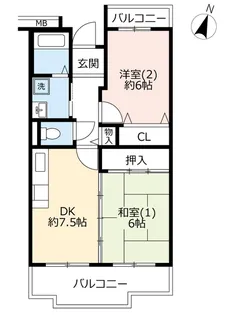 URエステート荒工山【3階】の間取り