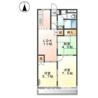 岐阜県各務原市那加前洞新町5【アパート】の間取り
