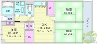 パレス上杉【9階】の間取り