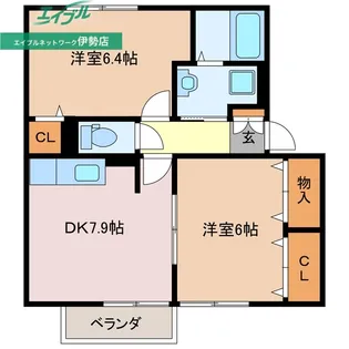 グレースヒル B【2階】の間取り