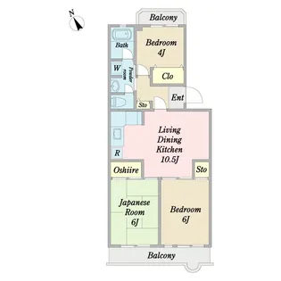 ユーワイハイツ野庭【2階】の間取り