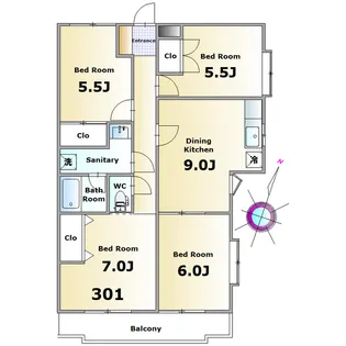 スカイビューNo11【3階】の間取り