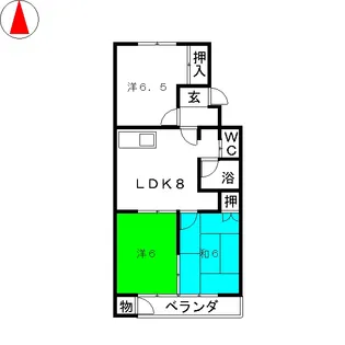 コート鶴里【1階】の間取り