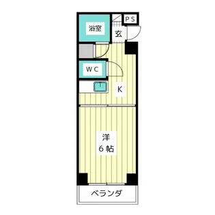 第1ロジィングス天野屋【6階】の間取り