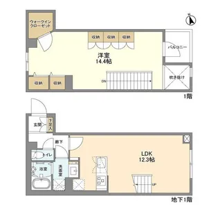 1LDKの間取り画像