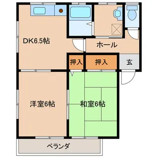 グリーンコーポ旭ヶ丘【2階】の間取り
