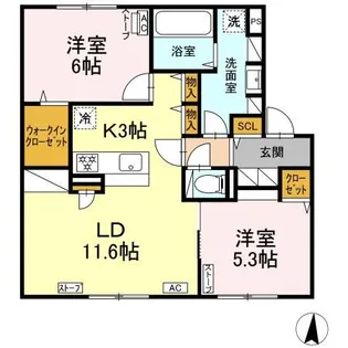 ORKA Village D【1階】の間取り