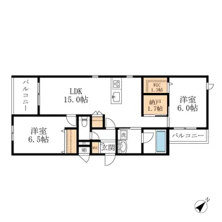 シャルール【2階】の間取り
