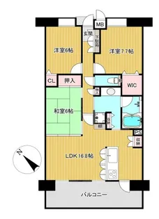 スカイアークス水前寺公園【14階】の間取り