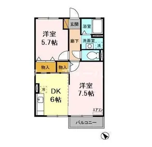 メゾンエクレール D【2階】の間取り