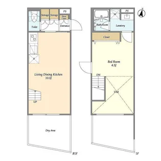 1LDKの間取り画像