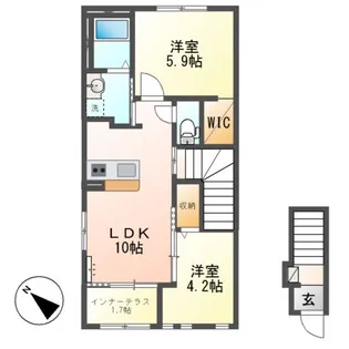 ル ボヌールII【2階】の間取り