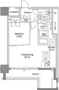 ザ・パークハビオ日本橋馬喰町【11階】の間取り