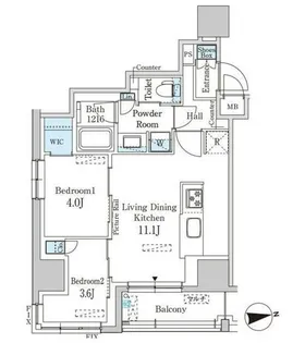 パークアクシス神田レジデンス【4階】の間取り