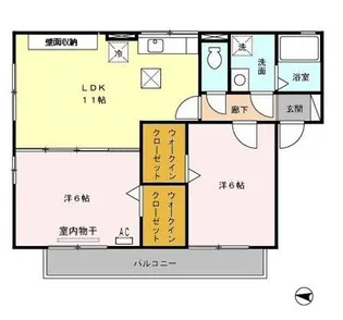 メルベーユ富の原 F棟【1階】の間取り