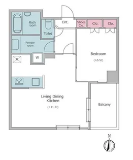 レジディア南品川【2階】の間取り