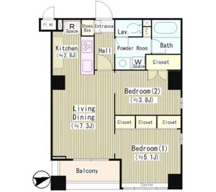 ラ・ヴィータ35【3階】の間取り