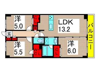 サンパレス綾瀬【7階】の間取り