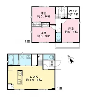 千葉県市川市須和田2【一戸建】の間取り