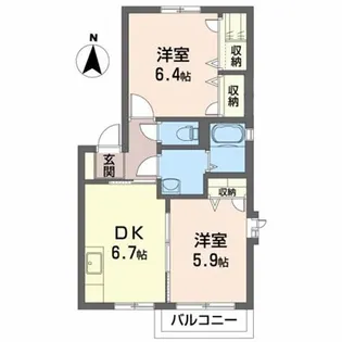 パークサイドマルサB【2階】の間取り