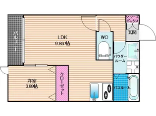 メゾンクレール博多南参番館【2階】の間取り