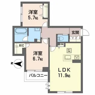 ベレオ支倉【1階】の間取り