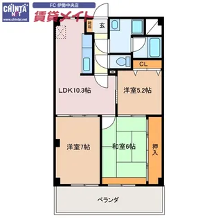 パーシモンヒルズ【1階】の間取り