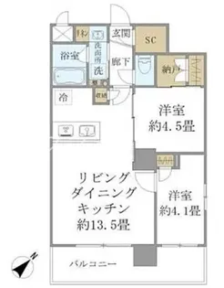ステラコート川崎【9階】の間取り
