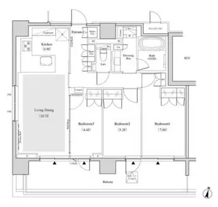 ザ・パークハビオ代々木【7階】の間取り