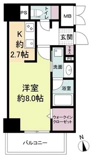 ウェルブライト博多ステーション【8階】の間取り