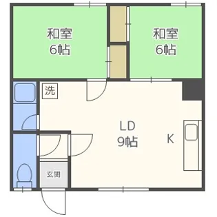フラワーハイツC【2階】の間取り