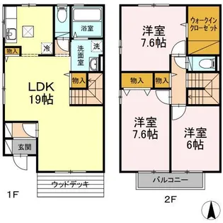 サニーハイツ Bの間取り